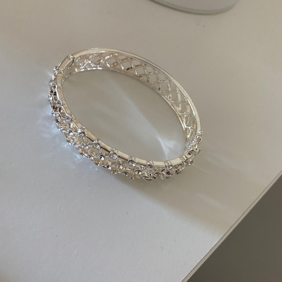 Anne Klein Boxed Silvertone and Crystal Bracelet - Picture 3 of 4